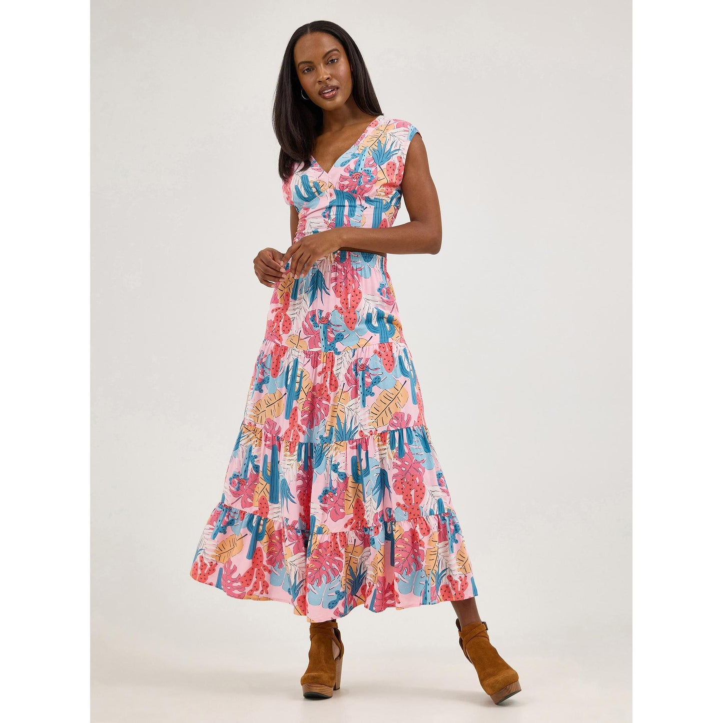 Wrangler Women's Retro Americana Maxi Dress Set Skirt  - Tropical Pink