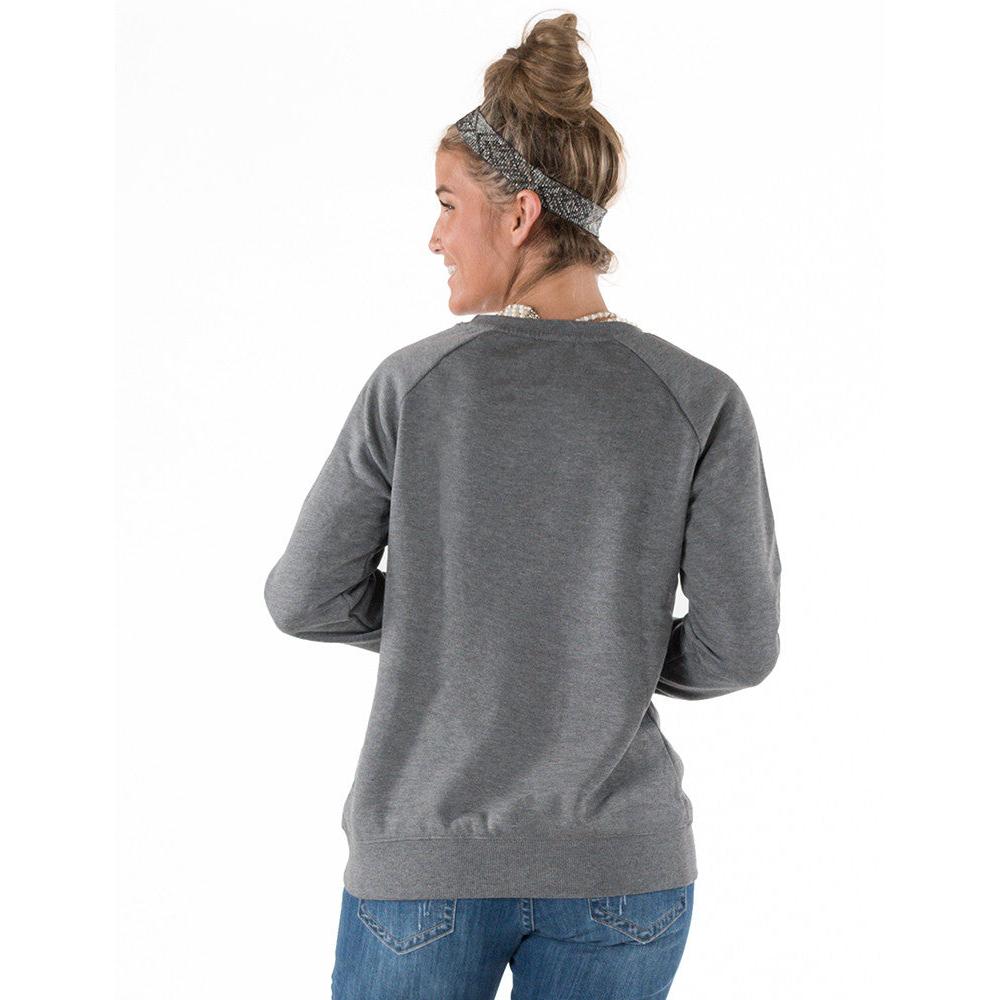 Cowgirl Tuff Women's Mama Needs a Drink Crew Neck Sweatshirt - Gray