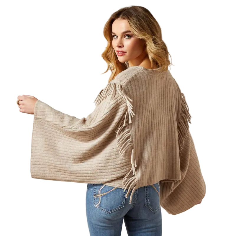 Ariat Women's Lia Poncho Sweater - Oatmeal Heather