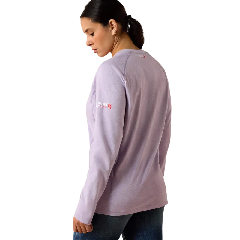 Ariat Women's FR Air Crew Long Sleeve Tee Shirt - Purple Ash Heather