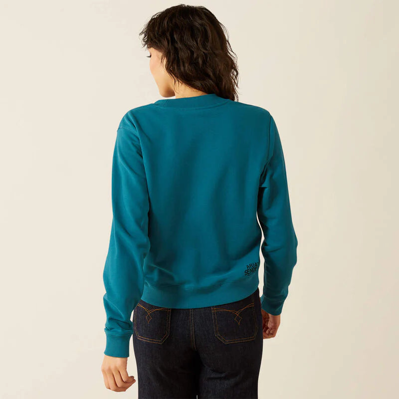 Ariat Women's Long Sleeve Sendero West is Best Sweatshirt - Dragonfly