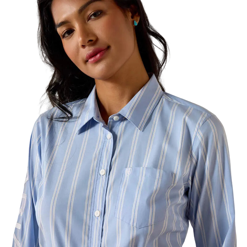 Ariat Women's Team Kirby Long Sleeve Shirt - Ashleigh Blue Stripe