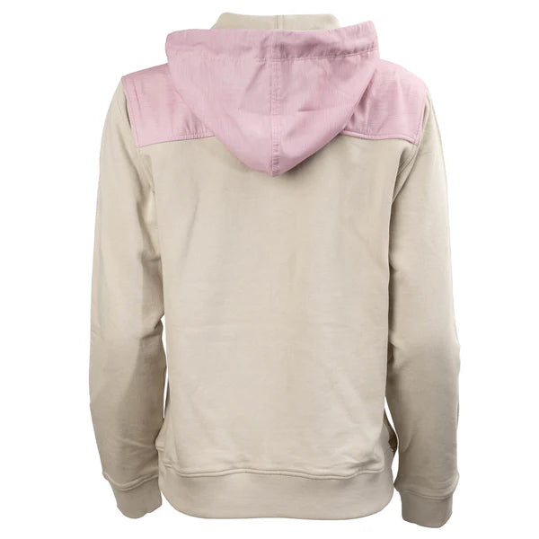 STS Ladies Whit Long Sleeve Hoodie - Cream/Light Pink