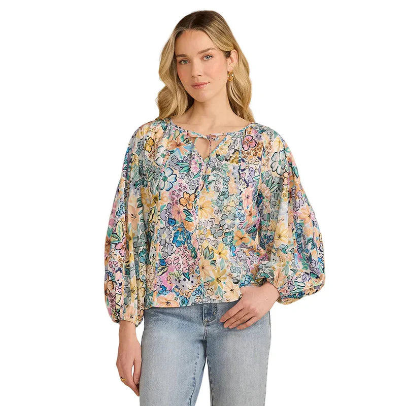 FDJ Women's Mixed Print Popover Long Sleeve Top - Multiple Colours - Irvine Tack & Western Wear