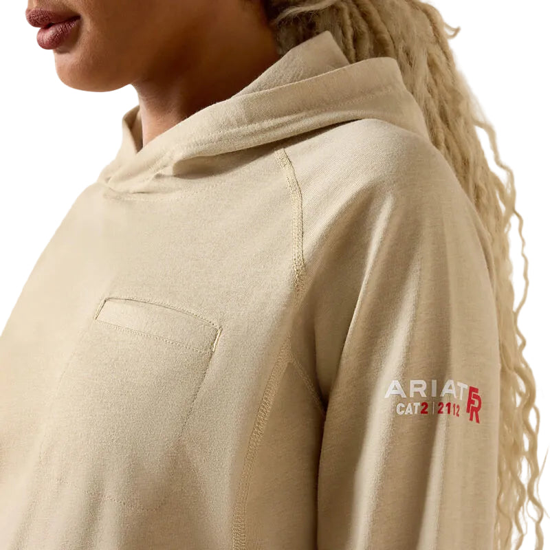 Ariat Women's FR Air Hooded Long Sleeve Top - Sand Heather