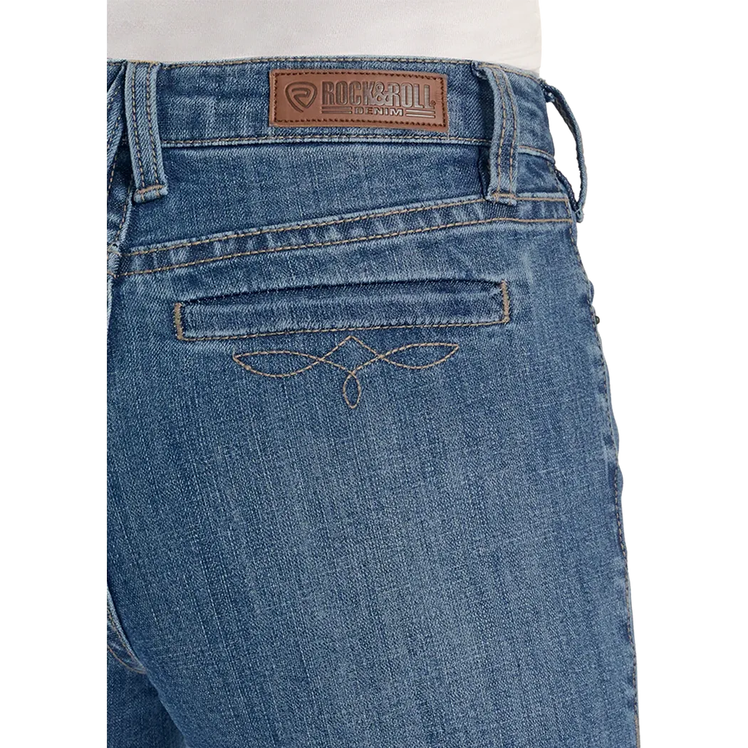 Rock & Roll Women's Boot Stitch Welt Pocket Trouser Jeans - Medium Wash