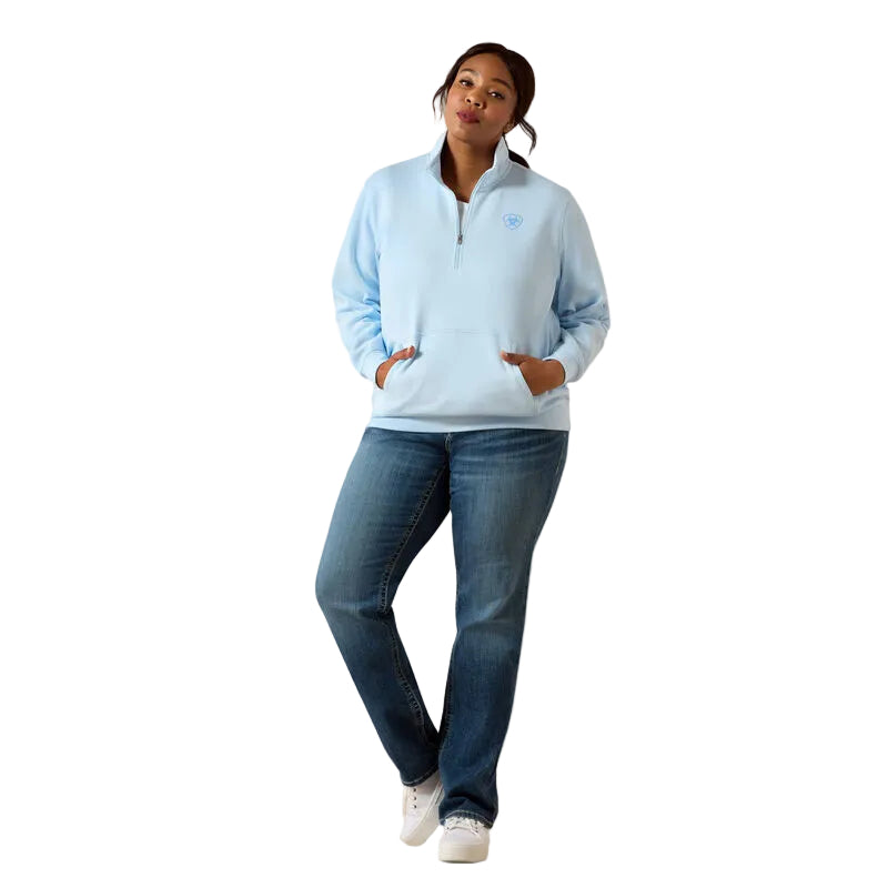 Ariat Women's Foundation Logo 1/2 Zip Long Sleeve Sweatshirt - Nantucket Breeze - Irvine Tack & Western Wear