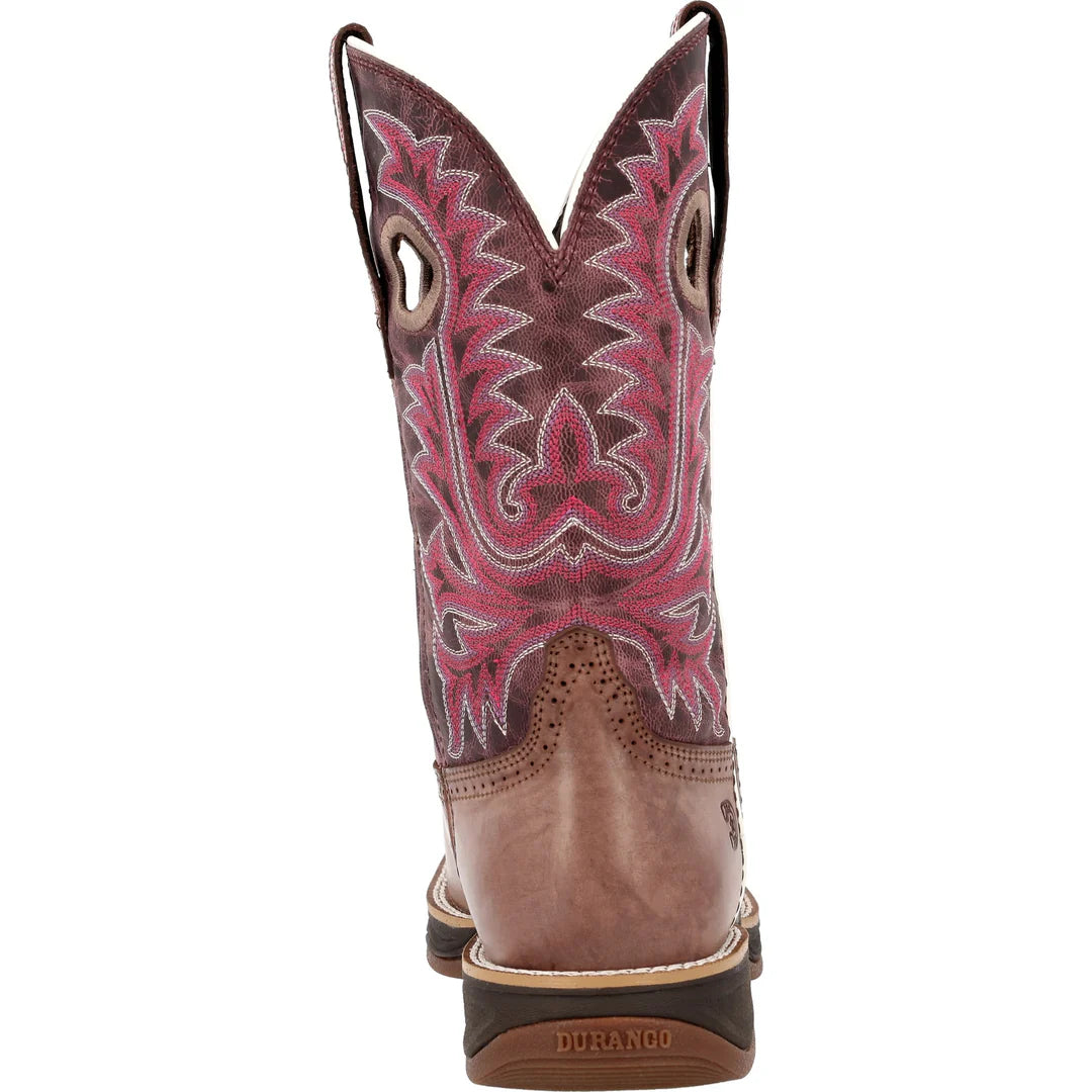 Durango Women's Rebel Ultra Lite Western Boot - Burnished Chestnut/Rose