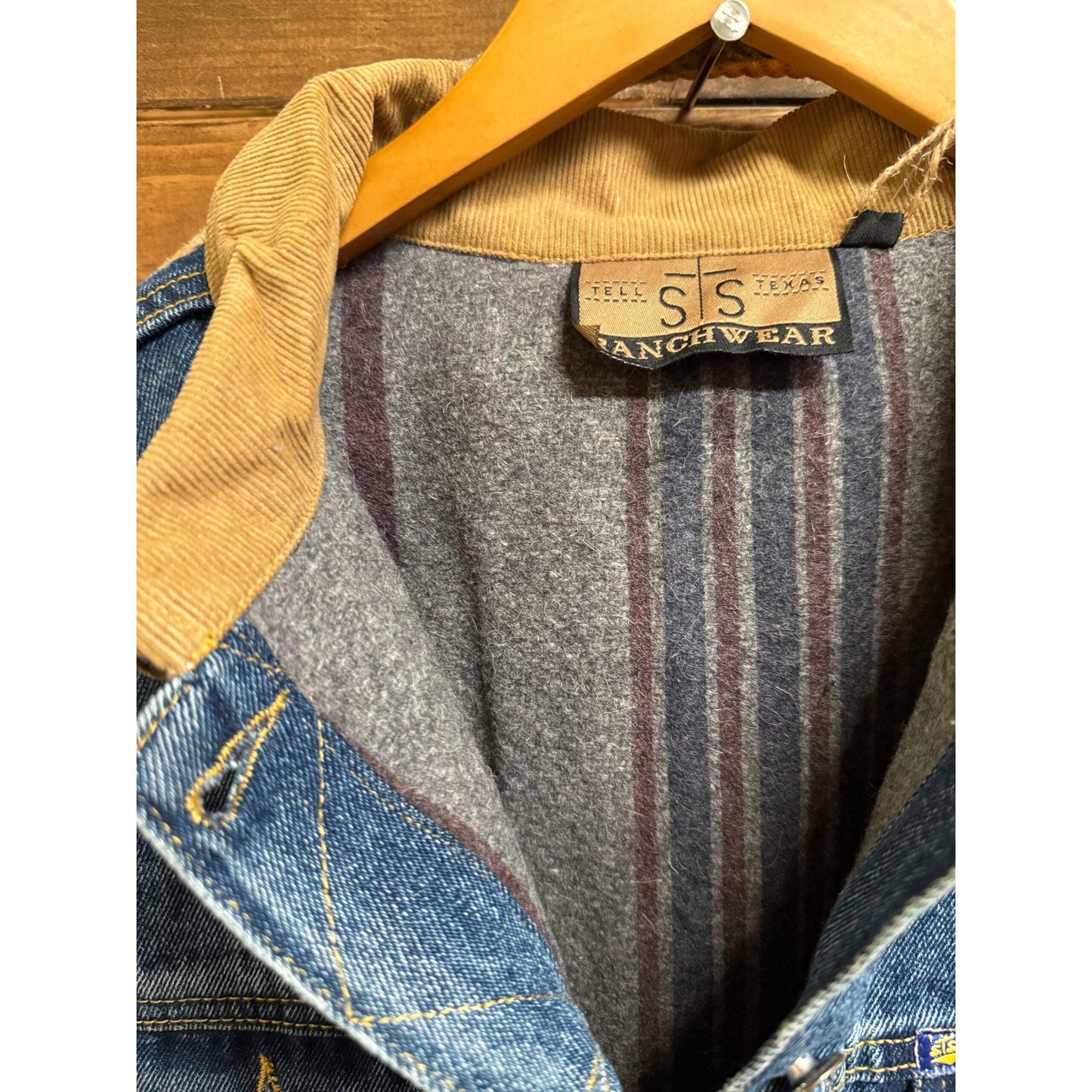 STS Ladies Price Wool Lined Denim Jacket - Stone Wash