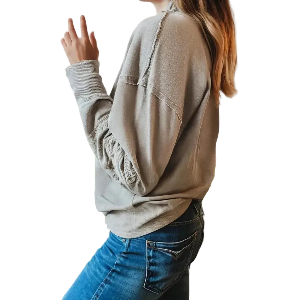 66 Disco c/o Faire Women's Western Embroidered V Neck Sweatshirt - Grey - Irvine Tack & Western Wear
