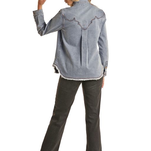 Rock & Roll Women's Denim Shirt - Light Wash