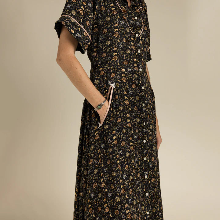 Sendero Women's La Dahlia Dress - Black Floral - Irvine Tack & Western Wear