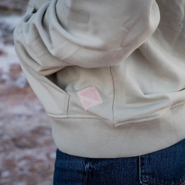 STS Ladies Whit Long Sleeve Hoodie - Cream/Light Pink