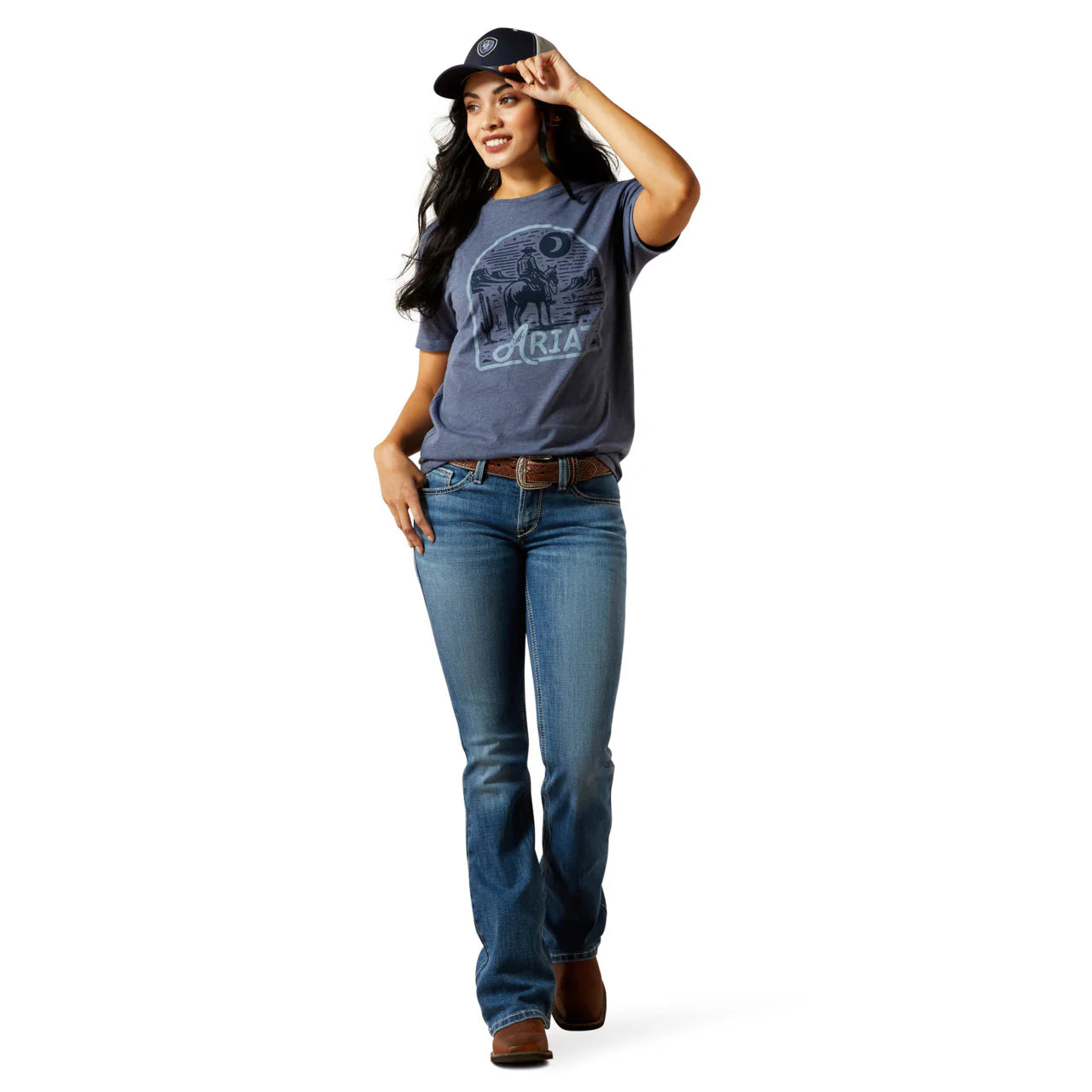 Ariat Women's Desert Night Short Sleeve Tee Shirt - Chambray Blue