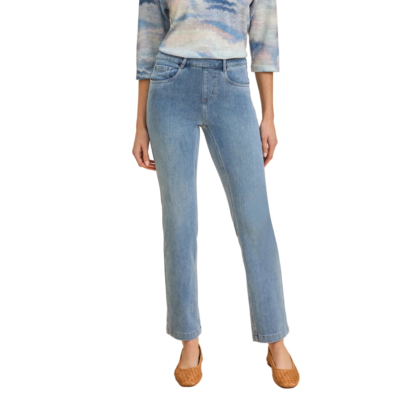 FDJ Women's Pull-On Straight Leg Denim - Light Denim - Irvine Tack & Western Wear