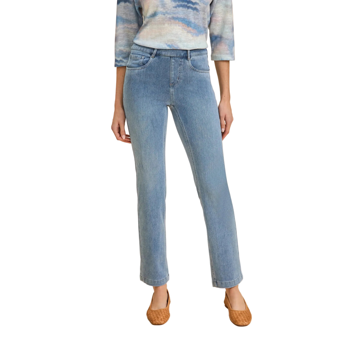 FDJ Women's Pull-On Straight Leg Denim - Light Denim - Irvine Tack & Western Wear