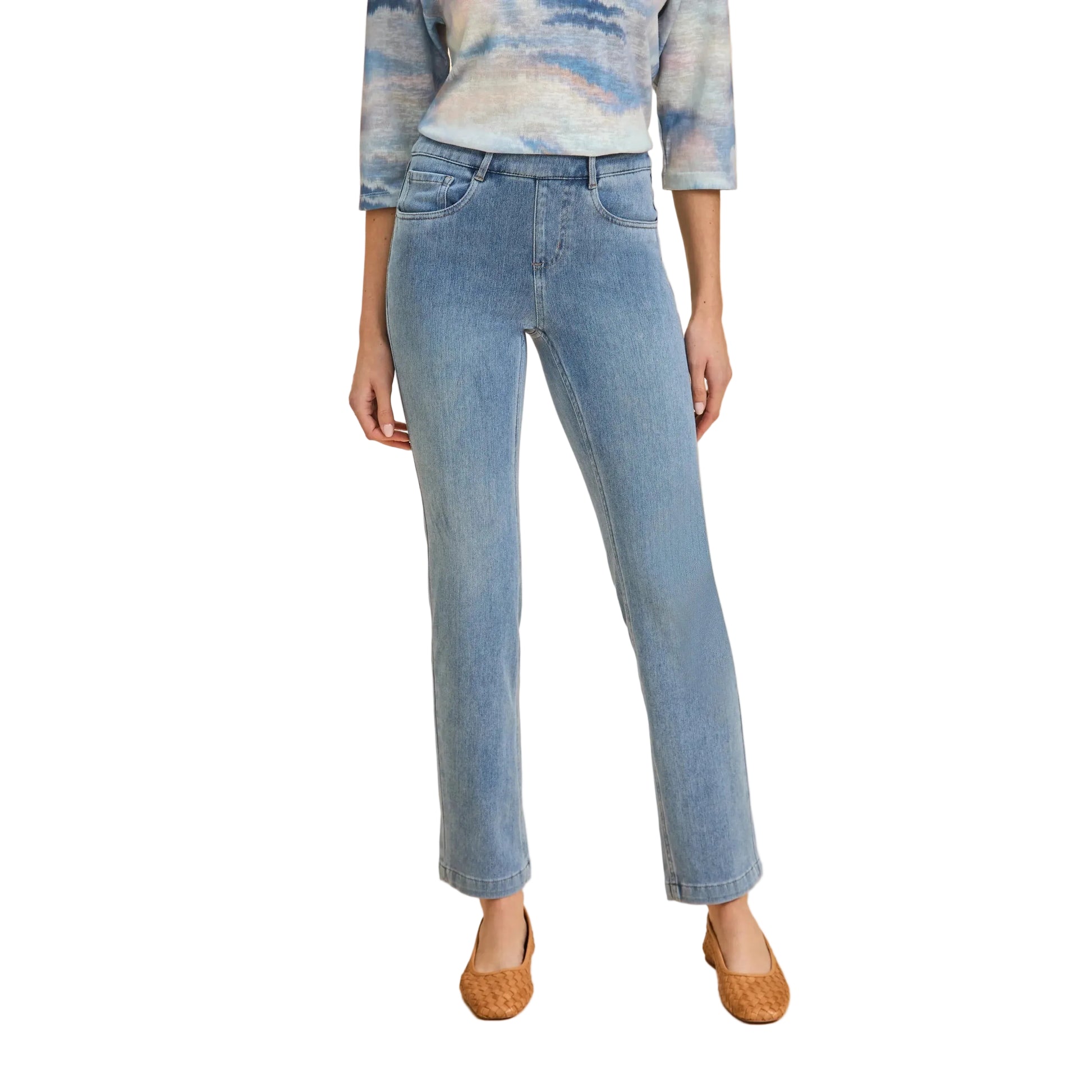 FDJ Women's Pull-On Straight Leg Denim - Light Denim - Irvine Tack & Western Wear