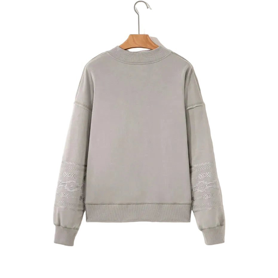 66 Disco c/o Faire Women's Western Embroidered V Neck Sweatshirt - Grey - Irvine Tack & Western Wear