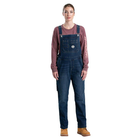 Berne Women's Vintage Washed Flex Denim Bib Overalls