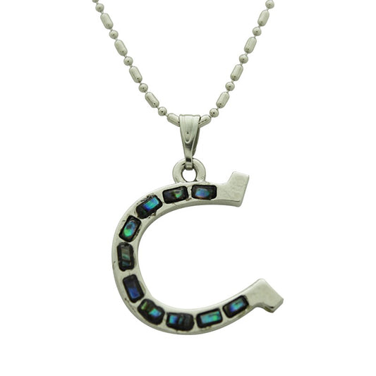 Follow Your Arrow Necklace - Abalone Horseshoe