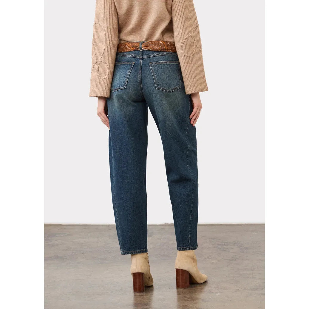 FDJ Women's Girlfriend Barrel Leg Jeans - Dark Wash