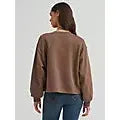 Wrangler Women's Lucky Logo Canyon Crew LS Pullover - Coffee Quartz