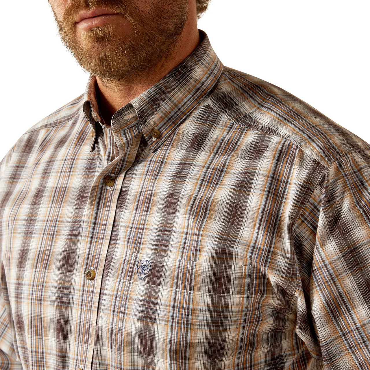 Ariat Men's Casen Classic Fit Long Sleeve Shirt- Brown