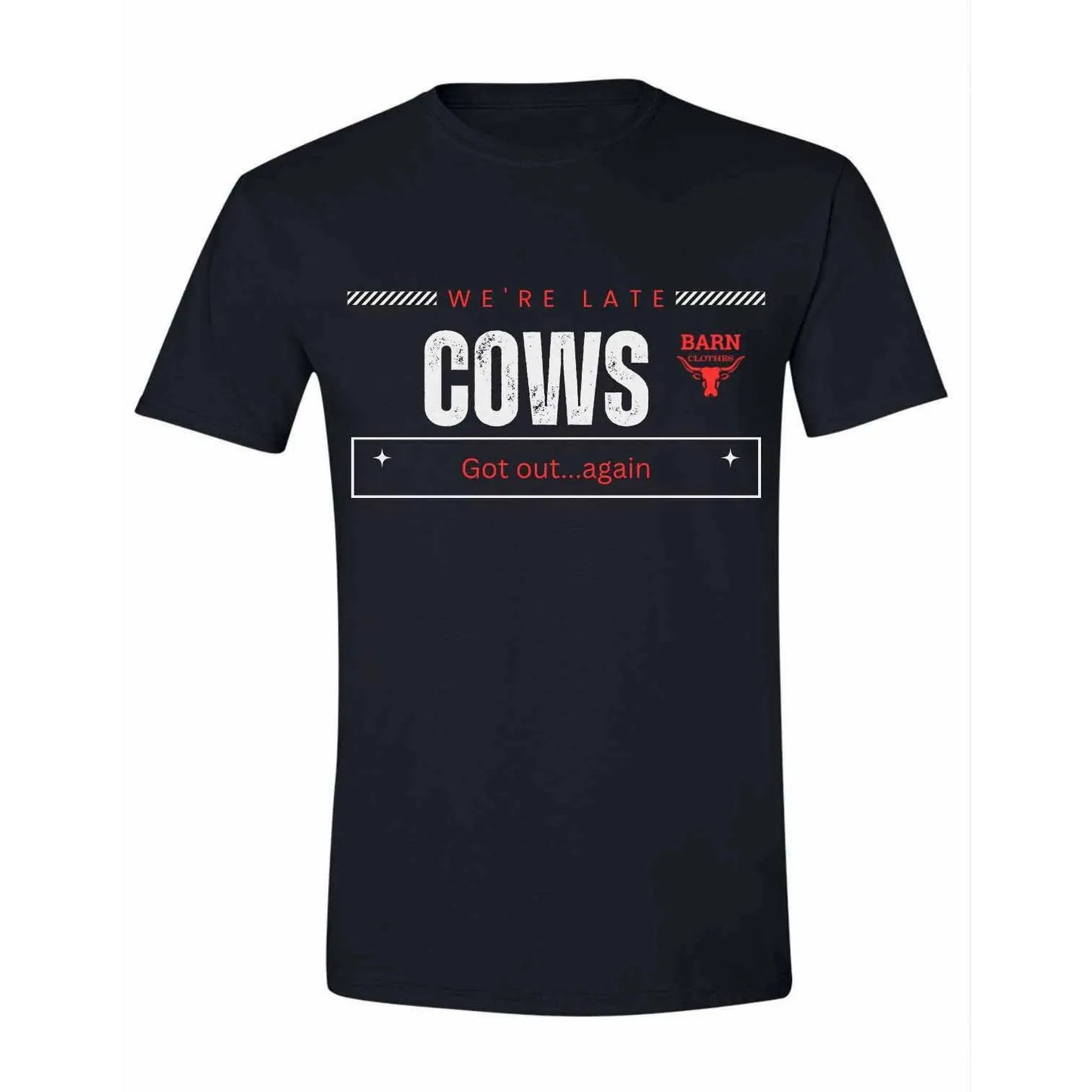 Barn Clothes We're Late Short Sleeve Tee Shirt- Black