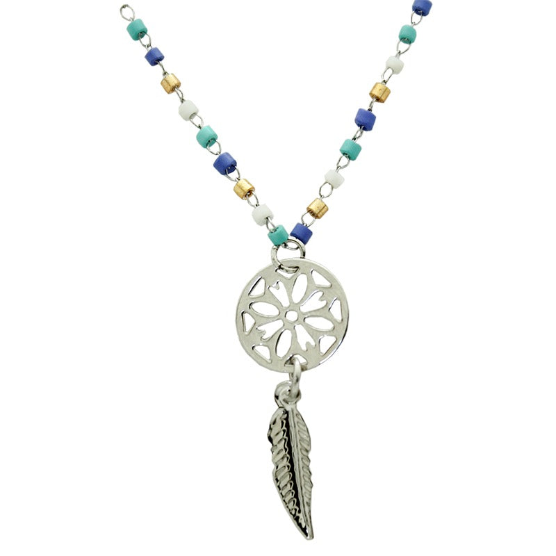 KC Gifts Dream Catcher Beaded Necklace - Silver