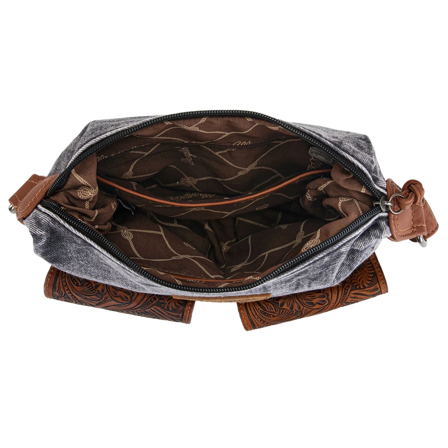 Wrangler Floral Tooled Denim Crossbody- Multiple Colours