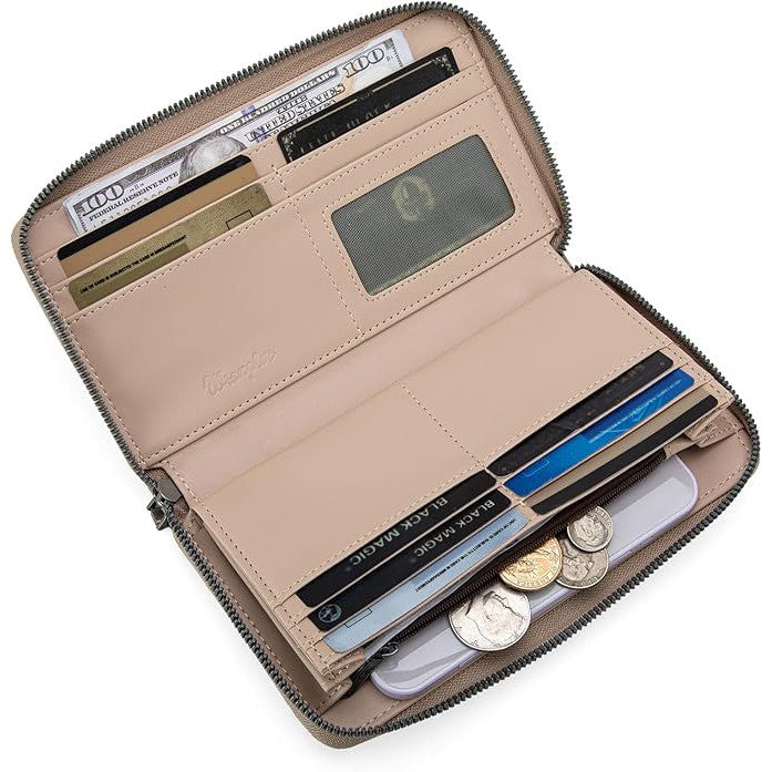Wrangler Leather Embroidered Wallet/Wristlet - Multiple Colours