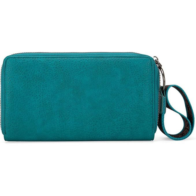 Wrangler Leather Embroidered Wallet/Wristlet - Multiple Colours
