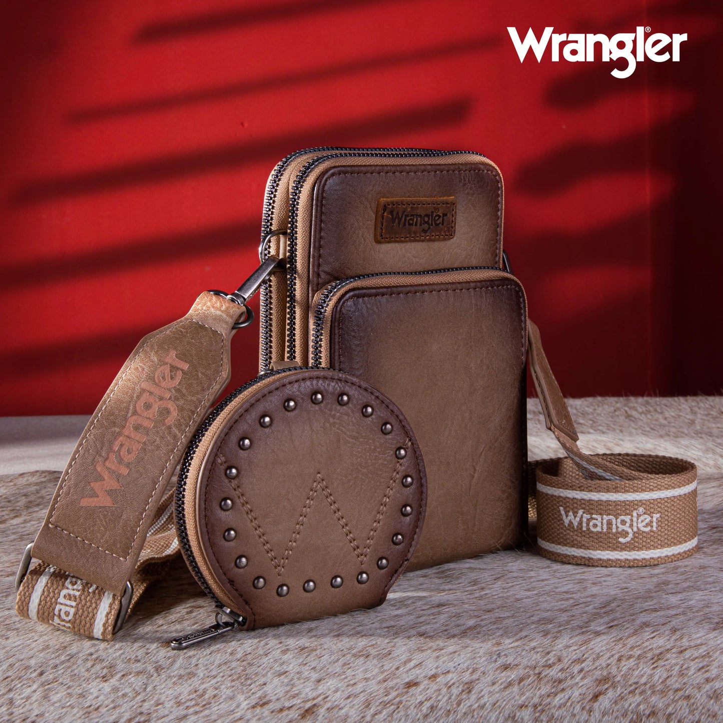 Wrangler Women's Crossbody Cell Phone Purse - Khaki