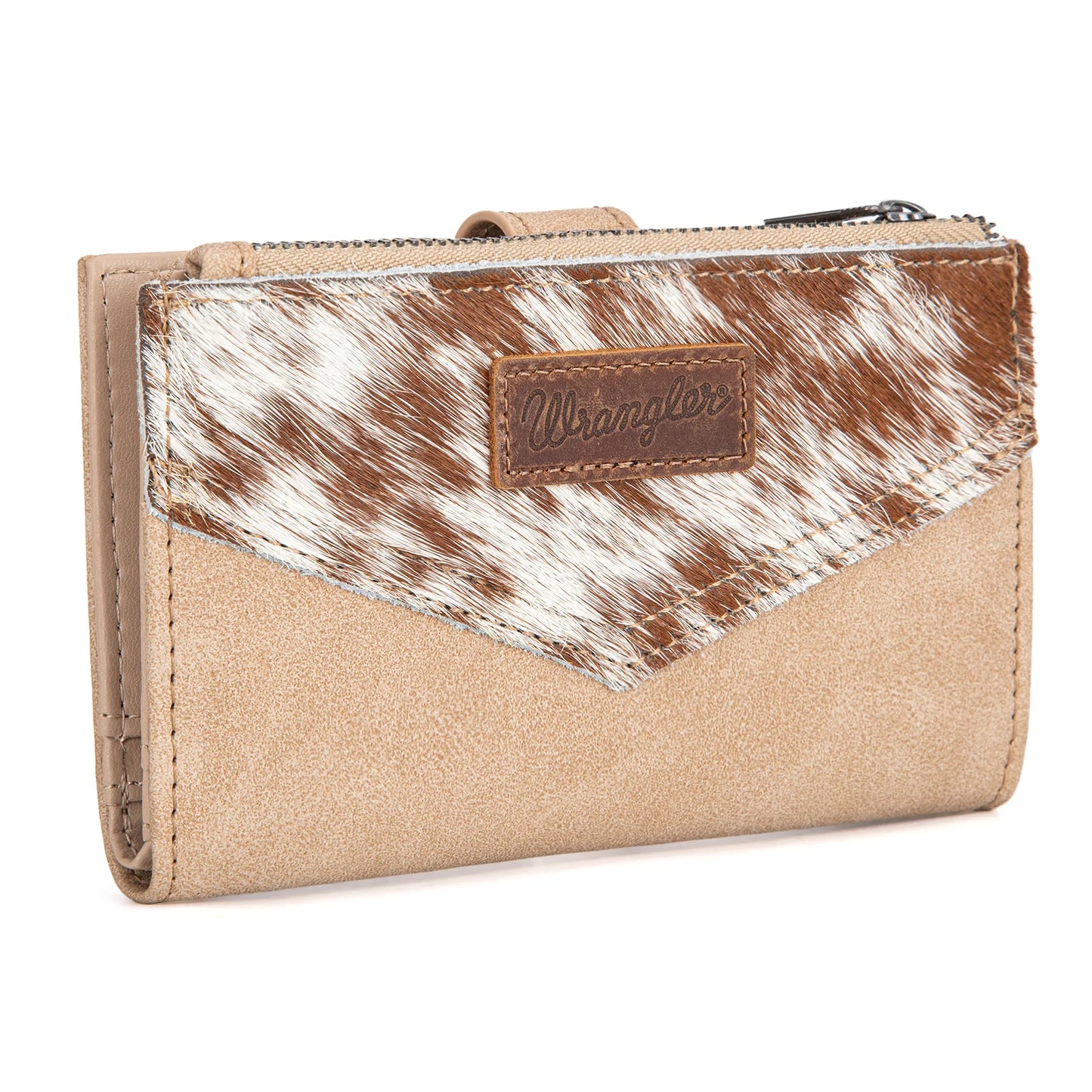 Wrangler Hair On Cowhide Card Holder Bi-Fold Wallet-Multiple Colors