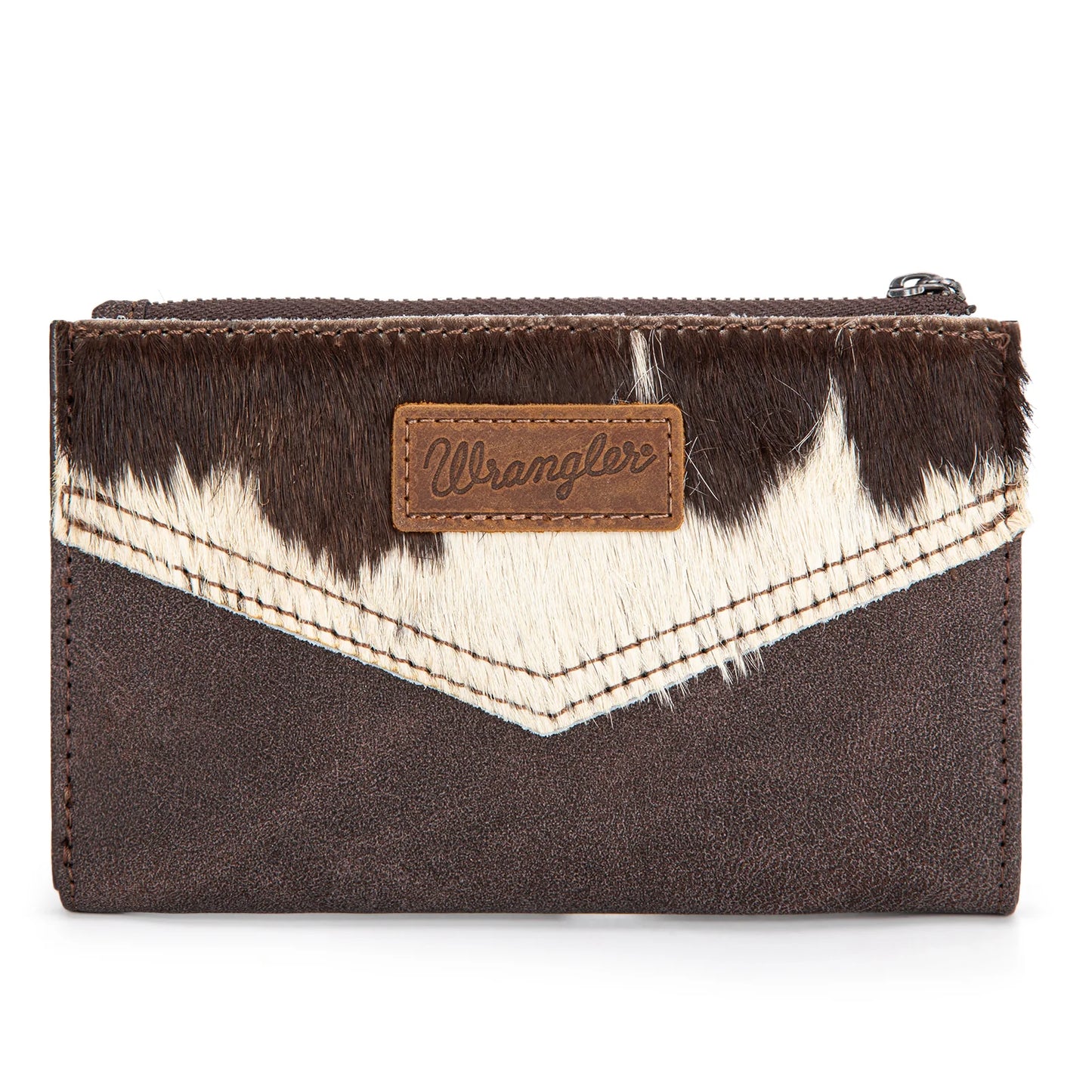 Wrangler Hair On Cowhide Card Holder Bi-Fold Wallet-Multiple Colors