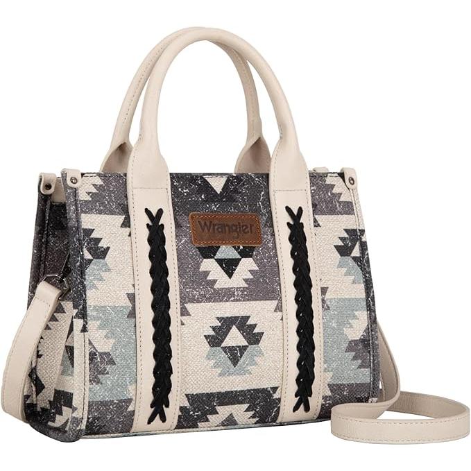 Wrangler Southwestern Pattern Dual Sided Print Tote/Crossbody-Multiple Colors