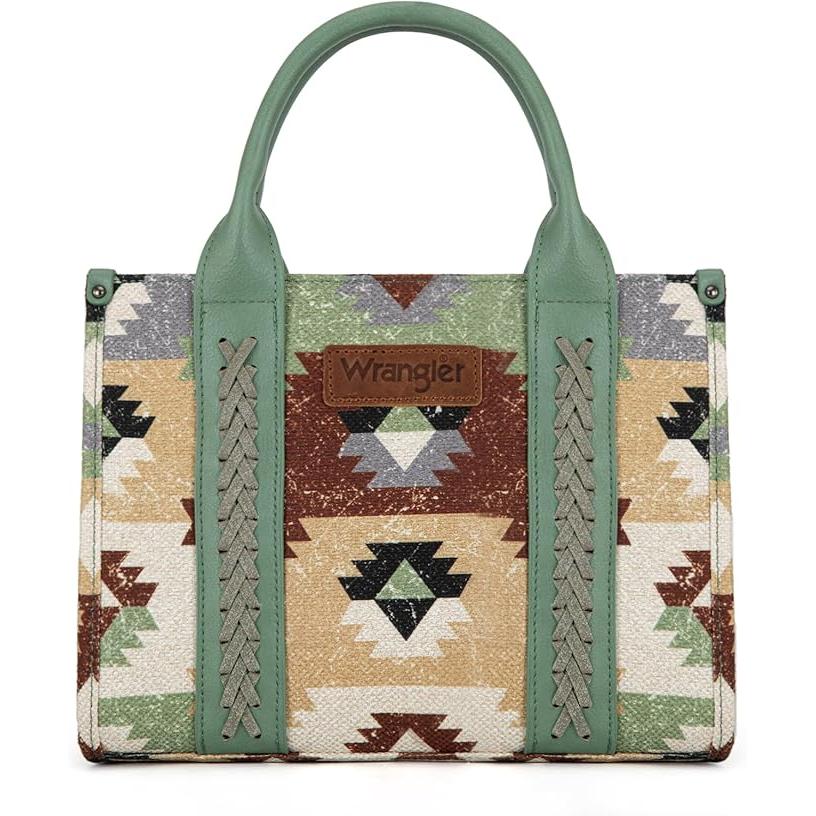 Wrangler Southwestern Pattern Dual Sided Print Tote/Crossbody-Multiple Colors
