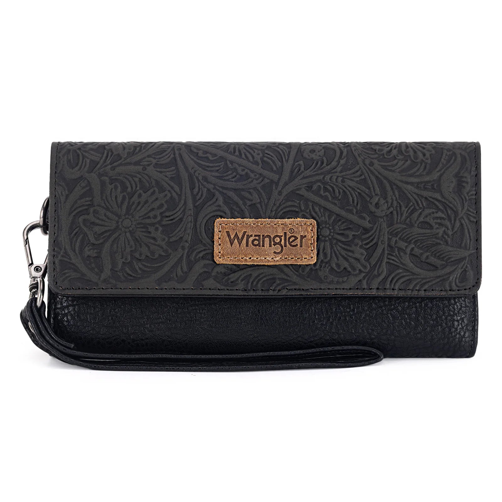 Wrangler Western Floral Tooled Trifold Wallet/Wristlet- Multiple Colors - Irvine Tack & Western Wear