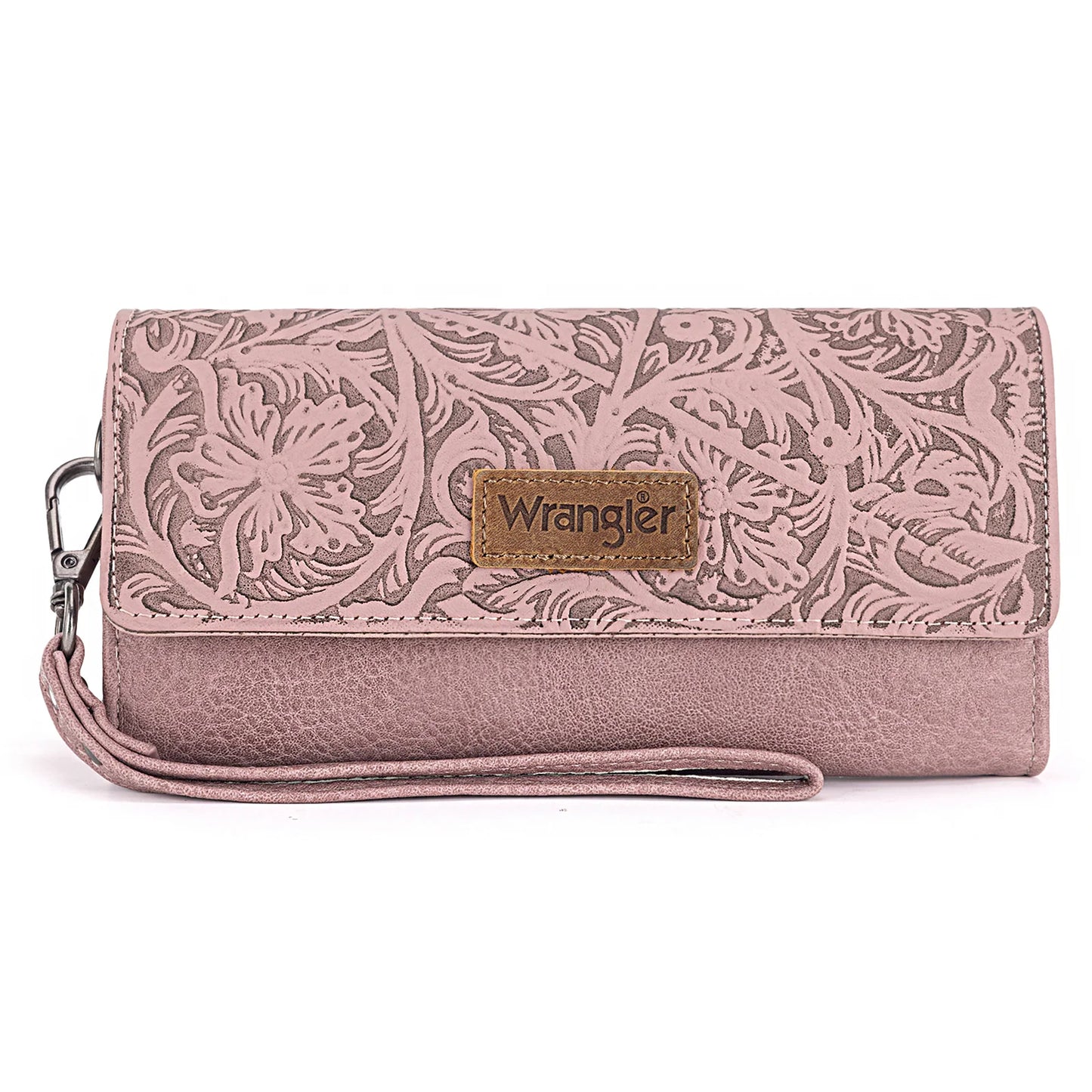 Wrangler Western Floral Tooled Trifold Wallet/Wristlet- Multiple Colors