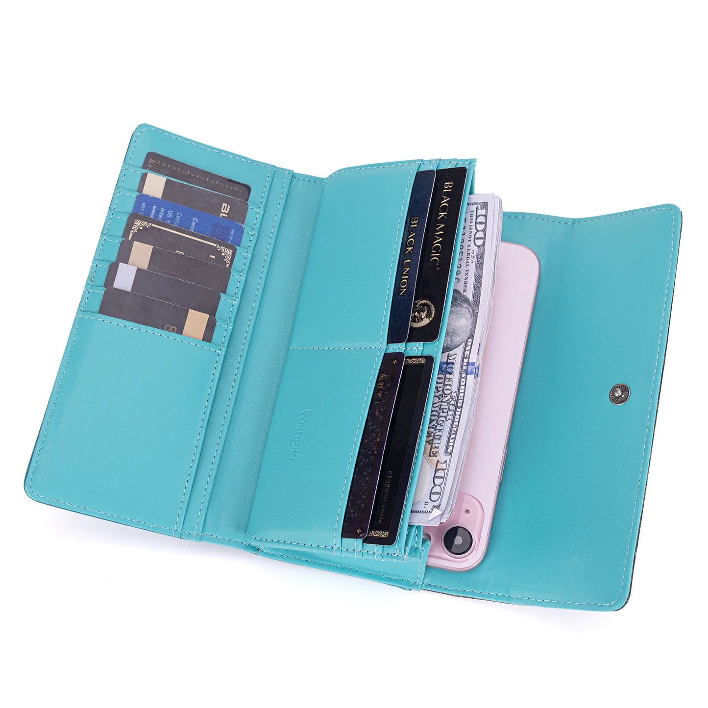 Wrangler Western Floral Tooled Trifold Wallet/Wristlet- Multiple Colors