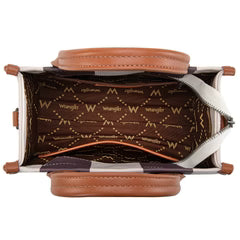 Wrangler Colour Block Crossbody Tote- Brown