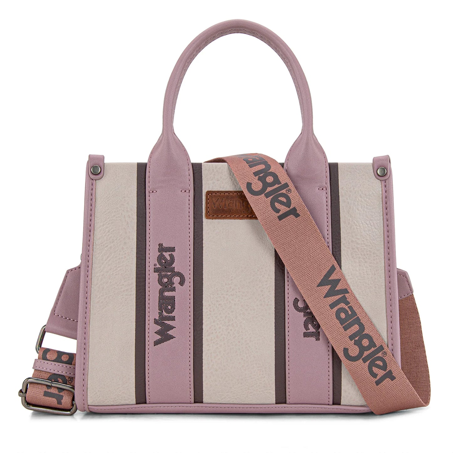Wrangler Colour Block Crossbody Tote- Dark Pink