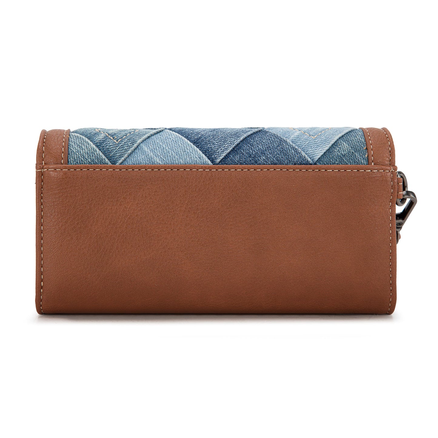 Wrangler Denim Woven Tri-Fold Wristlet Wallet- Jean