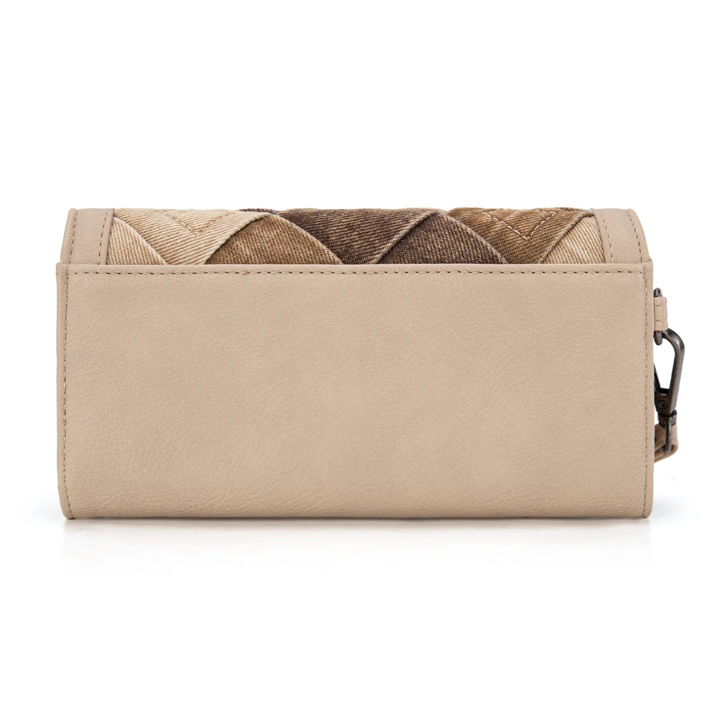 Wrangler Denim Woven Tri-Fold Wristlet Wallet- Tan