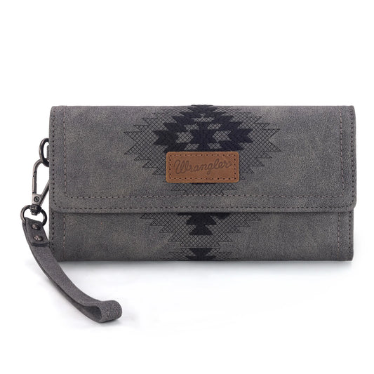 Wrangler Western Aztec Embroidered Wallet-Wristlet- Multiple Colours