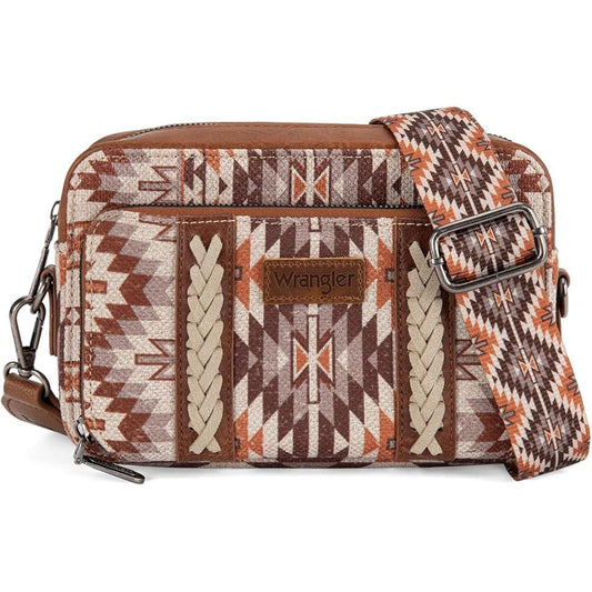 Montana West Southwest Pattern Dual Sided  Crossbody Purse with Wallet Compartment- Multiple Colors