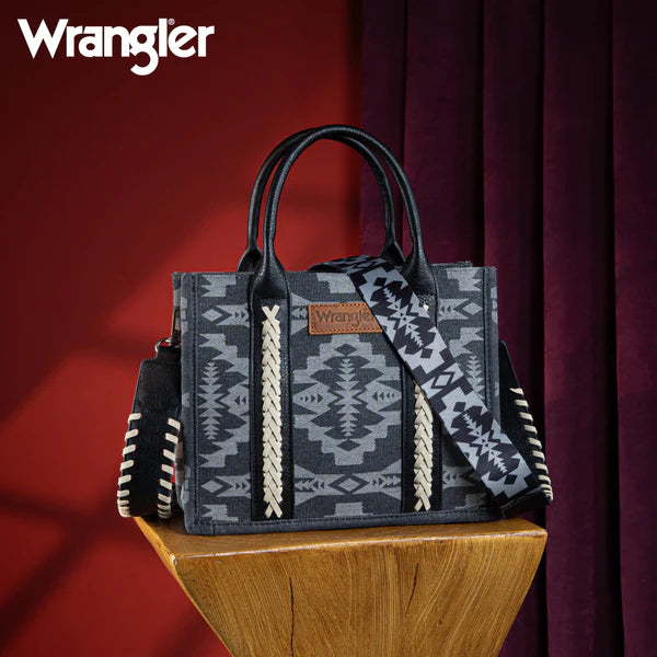 Wrangler Southwest Pattern Dual Sided Print Tote/Crossbody