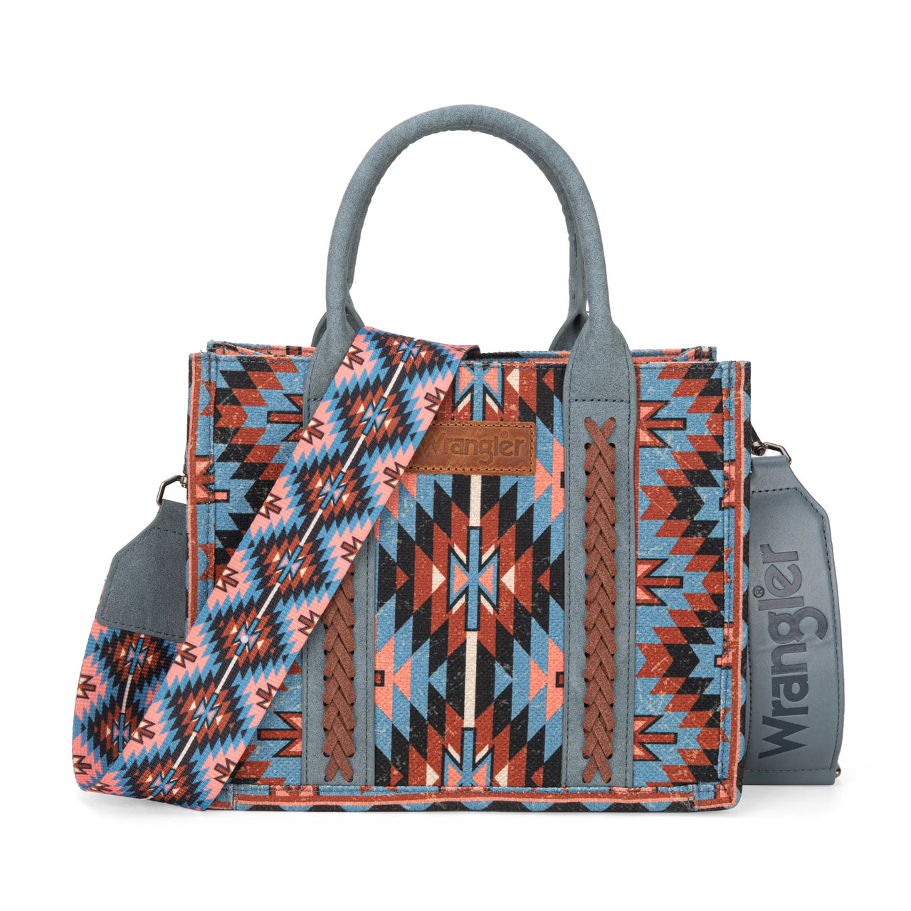 Wrangler Southwest Pattern Dual Sided Print Tote/Crossbody