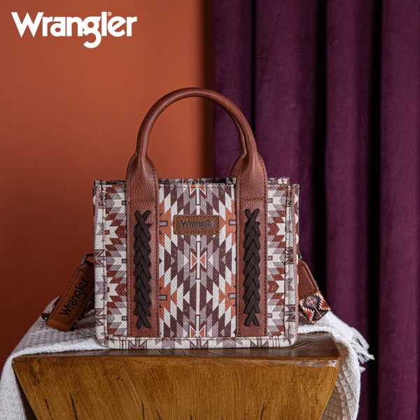 Wrangler Southwest Pattern Dual Sided Mini Print Tote/Crossbody