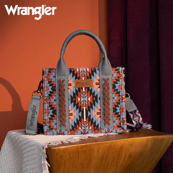 Wrangler Southwest Pattern Dual Sided Mini Print Tote/Crossbody